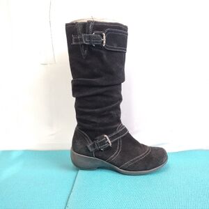 EUROstep Leather Suede Tall Boots Side Zip Size 8M